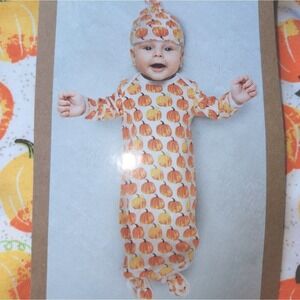 Pumpkin Baby Gown and Hat Set‎ Infant Newborn 0-3 Months Halloween Outfit